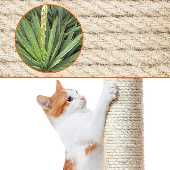 Krabpaal, 107 cm, stabiele kattenboom, klimboom, met kattenhol, krabplank, pluche sisal, kattenmeubel, donkergrijs