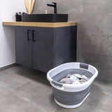 Opvouwbare wasmand van kunststof en siliconen - 61,5 x 44 x 27 cm - ruimtebesparend met handgrepen - 36L