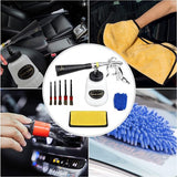 Reinigingspistool, hogedrukreinigerpistool, autoreinigingspistool, persluchtreiniger, 6 - 9,2 bar, instelbare luchtdruk, nikkel-metaalcoating, met mondstuk, handdoeken, handschoenen, borstels