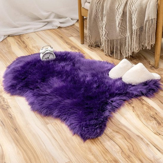 Nepbont Vloerkleed Pluizig Zacht Warm Modern Vloermat Bankmat Imitatiebont Deco Bont Onregelmatig Bedmat Wol Lang Haar Optiek Gezellig