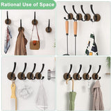 Set van 4 kapstokhaken, wandhaken, houten kapstokhaken, enkele hoeden, sleutels, handdoeken, badjassen, portemonnees, decoratieve woonkamer, badkamer, slaapkamer, kledingkast