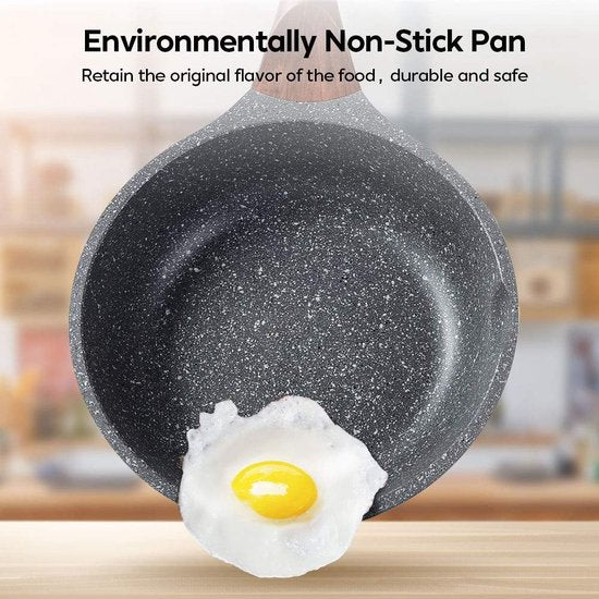 28 cm non-stick pan, anti-aanbak pan 28 cm, inductie omelette braadpan, braadpan voor alle warmtebronnen