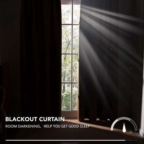 Gordijnen ondoorzichtig plooiband gordijn gordijn verduistering, 138 x 168 cm (hoogte x breedte), bruin, set van 2