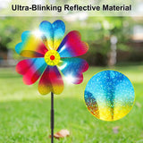 Set van 4 windturbines, vogelafstotend middel, reflecterende windmolen, boomgaard, vogelverschrikker, windmolenbalkon, decoratietuin ter bescherming, tuin, tuin, balkon