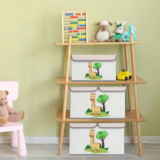 2 stuks opbergdozen voor kinderen met deksel, grote speelgoedkist, opbergkist met handgrepen, opvouwbare opbergdozen voor kinderkamer, boeken, kleding, speelgoed