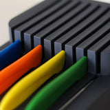 Messenorganizer voor 18 messen (antraciet), tweetraps, voor de keukenlade of vrijstaand, bestekbak, opbergsysteem keuken, lade-organizer, keuken, 39 x 14 cm