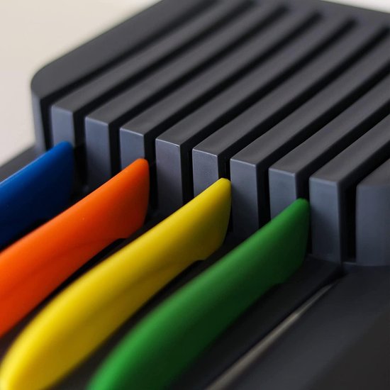 Messenorganizer voor 18 messen (antraciet), tweetraps, voor de keukenlade of vrijstaand, bestekbak, opbergsysteem keuken, lade-organizer, keuken, 39 x 14 cm