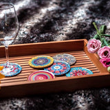 BOHORIA® Premium Design onderzetters (set van 6) - Decoratieve onderzetters voor glas, kopjes, vazen, kaarsen op uw eettafel gemaakt van hout, glas of steen (rond, 9 cm)