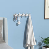 Wall Coat Hooks, Silver Coat Hooks, Silver Movable Hooks, High-Quality Aluminium Material, 31 x 3 cm, Pack of 2