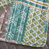 Sprei, 150 x 200 cm bedsprei, geruit, gewatteerd patroon, patchwork-quilt, omkeerbaar ontwerp, sprei, voor eenpersoonsbed, gevoerd