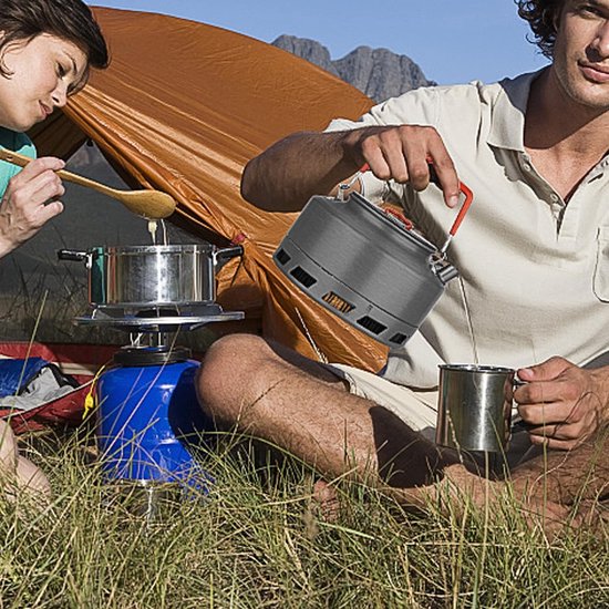Buitenshuis snelle verwarming theepot draagbare harde aluminium camping waterkoker 1 l / 1,5 l (1 l)
