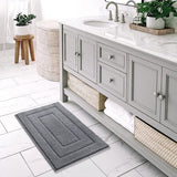 Badmat antislip, zacht badkamertapijt, waterabsorberende badmat, machinewasbaar, badmat voor douche, badkuip en toilet - grijs, 60 x 90 cm
