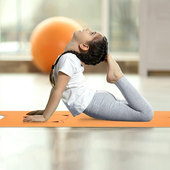 Yogamat voor kinderen Bedrukt Cartoon Yogamat voor kinderen - Oefenmat voor kinderen voor pilates, antislip multifunctionele fitnessmat - Core Workout voor thuis, sportschool, studio, school (Fox)