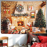 Wandtapijt Kerstmis wanddoek muur opknoping esthetische kerstboom open haard geschenken wandtapijt thuis kerstdecoratie wanddecoratie voor slaapkamer woonkamer slaapzaal 210 x 150 cm