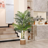 Kunstplanten, groot, 150 cm, kunstpalm, plastic plant in pot, kunstpalm, grote decoratie voor huis, kamer, decoratie, esthetisch, kantoor, balkon (1 stuks)