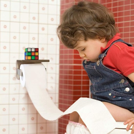 Toiletrolhouder met plankje, roestvrij staal, voor aan de muur, zelfklevend, je hoeft niet te boren, voor badkamer, toilet, keuken, zilverkleurig