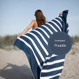 Microvezel strandhanddoek XXL - strandhanddoek groot 180 x 160 cm - zandvrije, sneldrogende en lichte stranddeken - perfect voor het strand, zwembad of als grote picknickdeken - Deep Blue