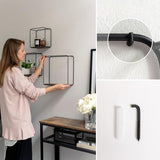 Wandplankenset, 3-delige hangplank van metaal en echt houtfineer, wanddecoratie en plank voor badkamer, woonkamer, keuken, slaapkamer en meer, walnoot