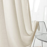 Gordijnen beige transparant linnenlook voile gordijnen voor woonkamer slaapkamer set van 2 225x140cm
