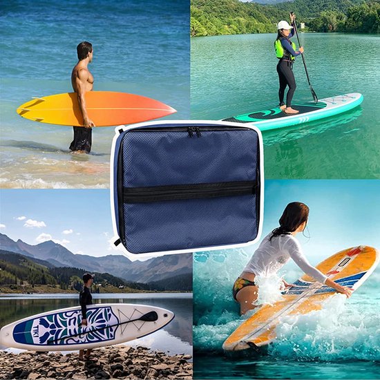 Deck Bag-Sup Deck Cooler Bag (Blauw) 11L Capaciteit Waterdicht Telefoonvak Mesh Pocket Draagbare Zuignap Nylon Doek Rits Board Bags Deck Accessoires