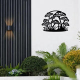 Metalen paddenstoel muur decoratie paddenstoel muur kunst hangende paddenstoel decoratie voor binnenruimtes buiten keuken eetkamer woonkamer slaapkamer slaapzaal patio tuin boerderij decor, zwart, 43 x 33 cm