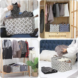 Opbergmand, Marokkaans roosterpatroon, canvas, opvouwbaar, geometrisch ontwerp, opbergmand met trekkoord en kunstleren handgrepen, 41,9 x 29,2 cm, waterdichte binnenkant