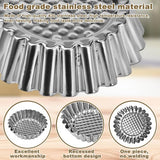 20 stuks eierkoekvormen, minitaartvormen van roestvrij staal, eieren, cakevormen, metaal, kleine muffinvormen, taartjes Taartjes Taartjesvormen, antiaanbaklaag Metalen bloemen Cupcake bakken