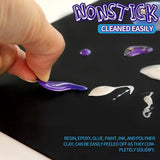 siliconenmat groot, 70 x 50 cm, siliconen mat voor epoxyhars, zwart, 1,3 mm dikke siliconen knutselmat, siliconen onderlegger, anti-aanbak antislip tafelmat, knutselonderlegger, voor giethars,