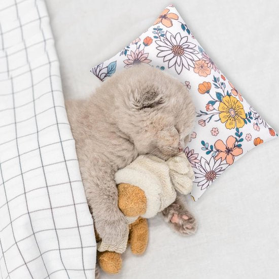 Klein kussen 11" x 7" afneembaar wasbaar bedrukt minikussen klein kussen voor baby-peuters huisdieren reizen nek-lumbale en kniesteun (28x18cm, bloemen, 1)
