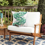 Kussenhoes 40 x 40 cm, set van 4, groene tropische plant, decoratieve bankkussenhoes, zachte kussenhoezen, buitenkussen voor tuinmeubelen (imitatielinnen)