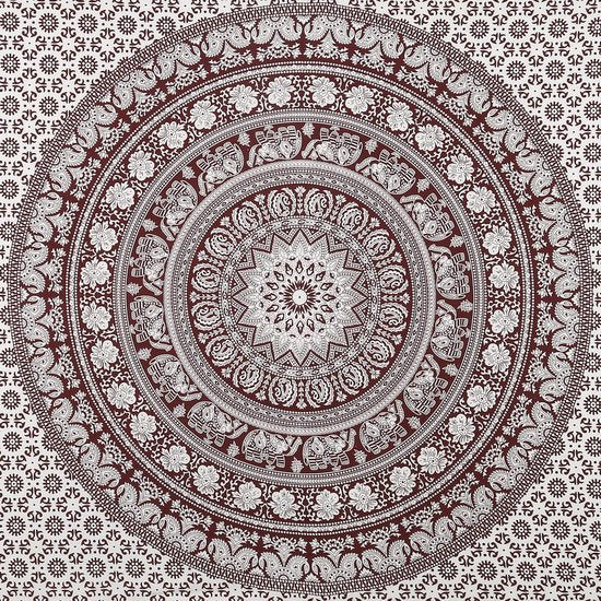 Mandala stoffen wandtapijt decoratieve strandhanddoek hippie tapijt olifant gooi tapijt 213x137 cm kastanjebruin Vertaling: Mandala stoffen wandtapijt decoratieve strandhanddoek hippie tapijt olifant gooi tapijt 213x137 cm kastanjebruin