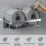 Doucheplank zonder boren, doucheplank met haken, handdoekhouder, aluminium, zonder sporen achter te laten, zelfklevende doucheplanken met 2 haken, voor keuken, badkamer, douchemand om op te hangen, 2