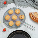 Rainbow spatscherm voor koken 9,8'', roestvrijstalen vetspatscherm voor koekenpan, fijnmazige spatscherm met voeten, comforthandvat, veilig kookdeksel, houdt de keuken schoon