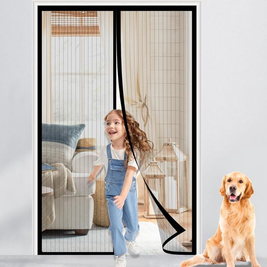 Balkondeur, vliegenhor, 80 x 200 cm, magnetische insectenwerende balkondeur, zonder boren, verdikt vliegengordijn, insectenwerende deur, voor balkondeur, woonkamer, kelderdeur en terrasdeur