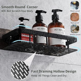 2 stuks doucherek, doucheplank zonder boren, zelfklevend rek douche, waterdicht & roestvrij badkamerrek, lijmrek badkamer met 4 kleefvlakken en 4 haken voor badkameraccessoires, keuken woonkamer