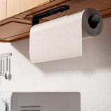 Keukenrolhouder, wandophanging, zonder boren, 295 mm, zelfklevend of boren, keukenpapierhouder, ruimte-aluminium papierrolhouder voor keuken, badkamer, kasten, verticaal of horizontaal, zwart