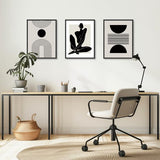 Boho abstracte kunstprints poster zwart en wit geometrische muurafbeeldingen voor slaapkamer woonkamer decor 30 x 40 cm zonder lijst set van 3