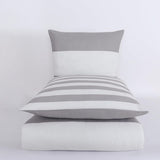 beddengoed 200x200 3-delig grijs & wit - Oeko-TEX 80% katoen & 20% polyester, 1x dekbedovertrek met ritssluiting + 2x kussensloop 50x80 met envelopsluiting, nog steeds model