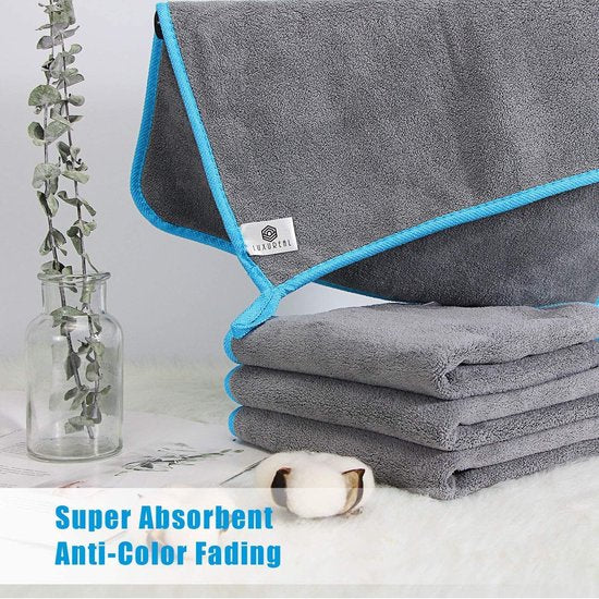 Microvezeldoek, autoverzorging, 4-delige set, luxe microvezeldoeken, polijstdoeken, droogdoek, microvezeldoek, voor het polijsten, wassen, drogen, stofvegen en onderhouden, 40 x 40 cm