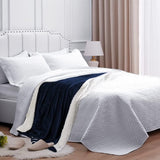 Deken Bank Knuffeldeken 160 x 210 cm - Warme Sherpa Sofa Gooi Deken - Dikke Bankdeken Bankdeken - Pluizige Deken voor Bank - Blauw