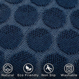 Antislip badmat blauw, stippen, design, badmat, katoen, badkamertapijt, douche, badkamer, keuken, slaapkamer, 2 stuks - 40 x 60 cm