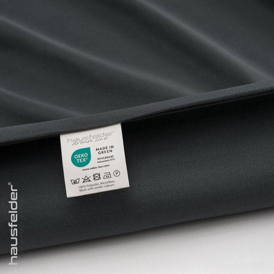 Beddengoed 135 x 200 cm, antraciet, dekbedovertrek 135 x 200 cm en kussen 80 x 80, superzacht, Öko-Tex made in Green