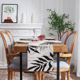 Table Runner Grey Modern Table Runner Colourful Table Runner Black Leaves Polyester Black Table Runner Washable Table Runner Small for Indoor and Outdoor Dining Room Party Holiday 40 x 140 cm