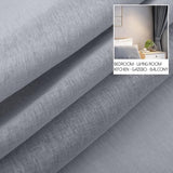 Voile gordijnen met oogjes, halftransparant, kort, linnenlook, voorhang, vitrage, grijs, 225 x 140 cm (h x b) voor woonkamer, slaapkamer, kinderkamer, set van 2