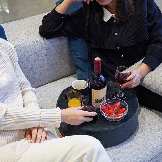 Bankbekerhouder, uitneembare en wasbare fluwelen cup-cosy-kussen met koffiekophouder voor thuis, auto, badkamer, park, reizen, binnen en buiten, grijs