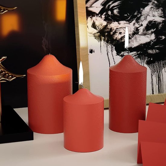 Pakket van 4 kaarsenvormen, siliconen pijlerkaarsvormen voor het maken van kaarsen, cilinderkaarsvormen, doe-het-zelf kaarsen Gietvormen voor het maken van 3D-kaarsen, zepen, ambachten, ornamenten