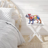 Gekleurde graffiti Bulldog-sculptuur Graffitikunst staand Britse Bulldog Franse Bulldog-standbeeld Decoratie Kleur Hond Mode Hars Technologie Decoratie Hond (C)
