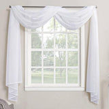 Pelmet Freehand Decoration, Pack of 2 Curtain for Cross Curtain Shop Curtain Wedding Decoration Curtain 130 x 550 cm (White)