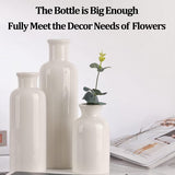 Keramische vaas 3-delige set boerderijdecor Witte keramische kleine vaas voor boerderijdecoratie, woonkamerdecoratie, tafeldecoratie, open haard en entreedecoratie