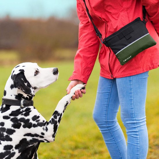 hondenvoerzak, behandel zak, met eenhandige kliksluiting, verwijderbare zak binnen, hond training voedselzak, inclusief karabijnhaak